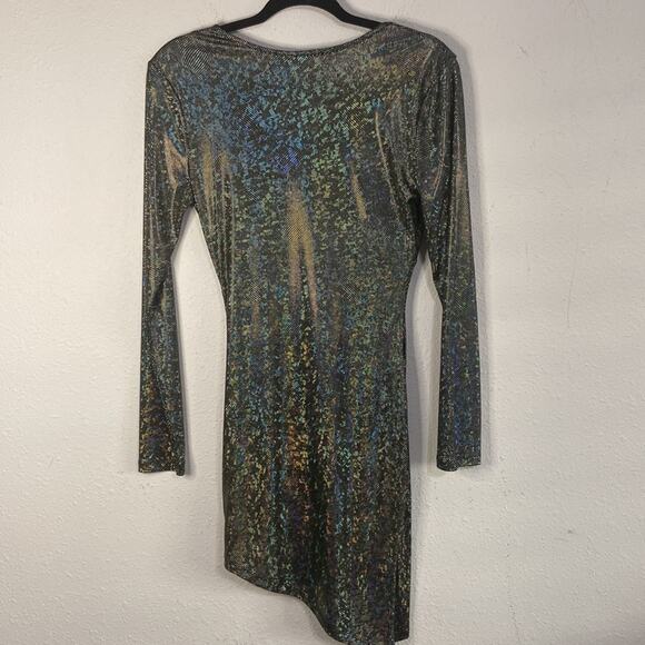 Sabora Women Metallic Asymmetrical Cocktail Dress Size M - Picture 4 of 5